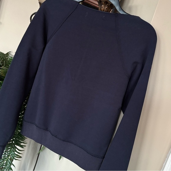 Artisan De Luxe Navy Blue Colorful Aztec Embroidered Boho Cropped Sweatshirt - Picture 11 of 12